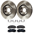 KIT-072924-2072 2-Wheel Set Front Brake Disc and Pad Kit, Plain Surface 5 Lugs 319.79 mm Semi-metallic, Includes (2) Brake Disc and (1) Brake Pad Set