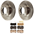KIT-072924-2081 2-Wheel Set Front Brake Disc and Pad Kit, Plain Surface 6 Lugs 314.96 mm Ceramic, Includes (2) Brake Disc and (1) Brake Pad Set