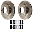 KIT-072924-2082 2-Wheel Set Front Brake Disc and Pad Kit, Plain Surface 6 Lugs 314.96 mm Semi-metallic, Includes (2) Brake Disc and (1) Brake Pad Set
