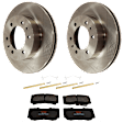 KIT-072924-2083 2-Wheel Set Front Brake Disc and Pad Kit, Plain Surface 6 Lugs 314.96 mm Ceramic, Includes (2) Brake Disc and (1) Brake Pad Set