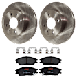 KIT-072924-2086 2-Wheel Set Front Brake Disc and Pad Kit, Plain Surface 4 Lugs 241.05 mm Ceramic, Includes (2) Brake Disc and (1) Brake Pad Set