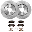 KIT-072924-2098 4-Wheel Set Front and Rear Brake Disc and Pad Kit, Plain Surface 4 Lugs 279.91 mm Ceramic, Includes (1) Brake Pad Set and (2) Brake Disc