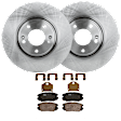 KIT-072924-2099 2-Wheel Set Front Brake Disc and Pad Kit, Plain Surface 5 Lugs 303.02 mm Ceramic, Includes (1) Brake Pad Set and (2) Brake Disc