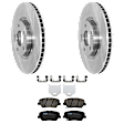 KIT-072924-2102 2-Wheel Set Front Brake Disc and Pad Kit, Plain Surface 5 Lugs 320.04 mm Ceramic, Includes (2) Disc and (1) Pad Set