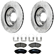 KIT-072924-2107 2-Wheel Set Front Brake Disc and Pad Kit, Plain Surface 4 Lugs 257.05 mm Ceramic, Includes (1) Brake Pad Set and (2) Brake Disc
