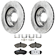 KIT-072924-2116 2-Wheel Set Front Brake Disc and Pad Kit, Plain Surface 4 Lugs 257.05 mm Ceramic, Includes (1) Brake Pad Set and (2) Brake Disc