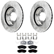 KIT-072924-2130 2-Wheel Set Front Brake Disc and Pad Kit, Plain Surface 4 Lugs 257.05 mm Ceramic, Includes (1) Brake Pad Set and (2) Brake Disc