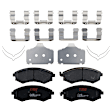 KIT-072924-2130 2-Wheel Set Front Brake Disc and Pad Kit, Plain Surface 4 Lugs 257.05 mm Ceramic, Includes (1) Brake Pad Set and (2) Brake Disc