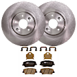 KIT-072924-2179 2-Wheel Set Front Brake Disc and Pad Kit, Plain Surface 5 Lugs 320.04 mm Ceramic, Includes (2) Brake Disc and (1) Brake Pad Set