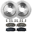 KIT-072924-2191 2-Wheel Set Front Brake Disc and Pad Kit, Plain Surface 5 Lugs 276 mm Ceramic, Includes (2) Brake Disc and (1) Brake Pad Set