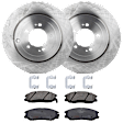 KIT-072924-2192 2-Wheel Set Front Brake Disc and Pad Kit, Plain Surface 5 Lugs 276 mm Ceramic, Includes (2) Brake Disc and (1) Brake Pad Set