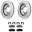 KIT-072924-2200 2-Wheel Set Front Brake Disc and Pad Kit, Plain Surface 4 Lugs 257.05 mm Ceramic, Includes (1) Brake Pad Set and (2) Brake Disc