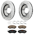 KIT-072924-2201 2-Wheel Set Front Brake Disc and Pad Kit, Plain Surface 4 Lugs 257.05 mm Ceramic, Includes (1) Brake Pad Set and (2) Brake Disc