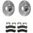 KIT-072924-221 2-Wheel Set Front Brake Disc and Pad Kit, Plain Surface 5 Lugs 323.09 mm Semi-metallic, Includes (2) Brake Disc and (1) Brake Pad Set