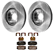 KIT-072924-2239 2-Wheel Set Front Brake Disc and Pad Kit, Plain Surface 5 Lugs 299.97 mm Ceramic, Includes (1) Brake Pad Set and (2) Brake Disc