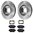 KIT-072924-2245 2-Wheel Set Front Brake Disc and Pad Kit, Plain Surface 5 Lugs 299.97 mm Semi-metallic, Includes (1) Brake Pad Set and (2) Brake Disc