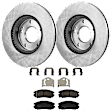 KIT-072924-2257 2-Wheel Set Front Brake Disc and Pad Kit, Plain Surface 5 Lugs 279.91 mm Semi-metallic, Includes (2) Disc and (1) Pad Set