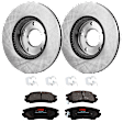 KIT-072924-2258 2-Wheel Set Front Brake Disc and Pad Kit, Plain Surface 5 Lugs 279.91 mm Semi-metallic, Includes (2) Disc and (1) Pad Set