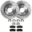 KIT-072924-2260 2-Wheel Set Front Brake Disc and Pad Kit, Cross-drilled and Slotted 5 Lugs 279.91 mm Semi-metallic, Includes (2) Brake Disc and (1) Brake Pad Set
