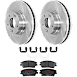 KIT-072924-2264 2-Wheel Set Front Brake Disc and Pad Kit, Plain Surface 5 Lugs 305.05 mm Ceramic, Includes (1) Brake Pad Set and (2) Brake Disc