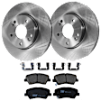 KIT-072924-2267 2-Wheel Set Front Brake Disc and Pad Kit, Plain Surface 5 Lugs 279.91 mm Ceramic, Includes (1) Brake Pad Set and (2) Brake Disc