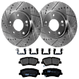 KIT-072924-2273 2-Wheel Set Front Brake Disc and Pad Kit, Cross-drilled and Slotted 5 Lugs 280 mm Ceramic, Includes (1) Brake Pad Set and (2) Brake Disc