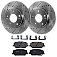 KIT-072924-2274 2-Wheel Set Front Brake Disc and Pad Kit, Cross-drilled and Slotted 5 Lugs 280 mm Semi-metallic, Includes (1) Brake Pad Set and (2) Brake Disc