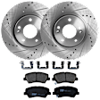 KIT-072924-2285 2-Wheel Set Front Brake Disc and Pad Kit, Cross-drilled and Slotted 5 Lugs 300 mm Ceramic, Includes (2) Brake Disc and (1) Brake Pad Set