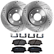 KIT-072924-2286 2-Wheel Set Front Brake Disc and Pad Kit, Cross-drilled and Slotted 5 Lugs 300 mm Semi-metallic, Includes (2) Brake Disc and (1) Brake Pad Set