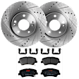 KIT-072924-2287 2-Wheel Set Front Brake Disc and Pad Kit, Cross-drilled and Slotted 5 Lugs 300 mm Ceramic, Includes (2) Brake Disc and (1) Brake Pad Set