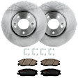 KIT-072924-2299 2-Wheel Set Front Brake Disc and Pad Kit, Plain Surface 5 Lugs 303.02 mm Ceramic, Includes (1) Brake Pad Set and (2) Brake Disc