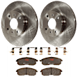KIT-072924-2310 2-Wheel Set Front Brake Disc and Pad Kit, Plain Surface 4 Lugs 279.91 mm Semi-metallic, Includes (2) Brake Disc and (1) Brake Pad Set