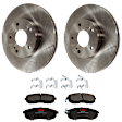 KIT-072924-2312 2-Wheel Set Front Brake Disc and Pad Kit, Plain Surface 5 Lugs 279.91 mm Ceramic, Includes (2) Brake Disc and (1) Brake Pad Set