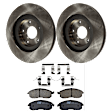 KIT-072924-2318 2-Wheel Set Front Brake Disc and Pad Kit, Plain Surface 5 Lugs 295.91 mm Ceramic, Includes (2) Disc and (1) Pad Set