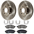 KIT-072924-2324 2-Wheel Set Front Brake Disc and Pad Kit, Plain Surface 5 Lugs 290.07 mm Ceramic, Includes (2) Disc and (1) Pad Set