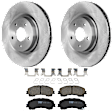 KIT-072924-2335 2-Wheel Set Front Brake Disc and Pad Kit, Plain Surface 5 Lugs 320.04 mm Ceramic, Includes (1) Brake Pad Set and (2) Brake Disc