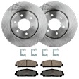 KIT-072924-2364 2-Wheel Set Front Brake Disc and Pad Kit, Plain Surface 6 Lugs 350.01 mm Ceramic, Includes (1) Brake Pad Set and (2) Brake Disc