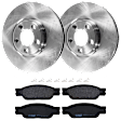 KIT-072924-2390 2-Wheel Set Front Brake Disc and Pad Kit, Plain Surface 5 Lugs 299.97 mm Semi-metallic, Includes (2) Brake Disc and (1) Brake Pad Set