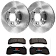 KIT-072924-2393 2-Wheel Set Front Brake Disc and Pad Kit, Plain Surface 5 Lugs 299.97 mm Semi-metallic, Includes (2) Brake Disc and (1) Brake Pad Set
