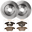 KIT-072924-2399 2-Wheel Set Front Brake Disc and Pad Kit, Plain Surface 5 Lugs 354.7 mm Semi-metallic, Includes (1) Brake Pad Set and (2) Brake Disc