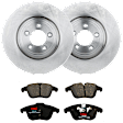 KIT-072924-2406 2-Wheel Set Front Brake Disc and Pad Kit, Plain Surface 5 Lugs 325.88 mm Semi-metallic, Includes (2) Brake Disc and (1) Brake Pad Set