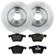 KIT-072924-2430 2-Wheel Set Front Brake Disc and Pad Kit, Plain Surface 5 Lugs 325.88 mm Semi-metallic, Includes (2) Brake Disc and (1) Brake Pad Set