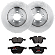 KIT-072924-2431 2-Wheel Set Front Brake Disc and Pad Kit, Plain Surface 5 Lugs 325.88 mm Semi-metallic, Includes (2) Brake Disc and (1) Brake Pad Set