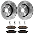 KIT-072924-2454 2-Wheel Set Front Brake Disc and Pad Kit, Plain Surface 5 Lugs 328 mm Ceramic, Includes (2) Brake Disc and (1) Brake Pad Set