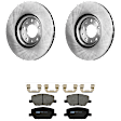 KIT-072924-2460 2-Wheel Set Front Brake Disc and Pad Kit, Plain Surface 5 Lugs 305 mm Ceramic, Includes (2) Brake Disc and (1) Brake Pad Set