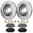 KIT-072924-2460 2-Wheel Set Front Brake Disc and Pad Kit, Plain Surface 5 Lugs 305 mm Ceramic, Includes (2) Brake Disc and (1) Brake Pad Set