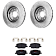 KIT-072924-2461 2-Wheel Set Front Brake Disc and Pad Kit, Plain Surface 5 Lugs 305 mm Ceramic, Includes (2) Brake Disc and (1) Brake Pad Set