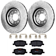 KIT-072924-2461 2-Wheel Set Front Brake Disc and Pad Kit, Plain Surface 5 Lugs 305 mm Ceramic, Includes (2) Brake Disc and (1) Brake Pad Set