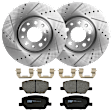 KIT-072924-2462 2-Wheel Set Front Brake Disc and Pad Kit, Cross-drilled and Slotted 5 Lugs 305 mm Ceramic, Includes (2) Brake Disc and (1) Brake Pad Set