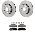 KIT-072924-2464 4-Wheel Set Front and Rear Brake Disc and Pad Kit, Plain Surface 5 Lugs 330 mm Ceramic, Includes (1) Brake Pad Set and (2) Brake Disc